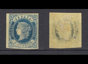 SPANIEN MiNr. 49 Isabella II 2 Cs blau auf hellgelb (1862) ungebraucht/* - € 35