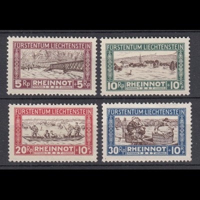 LIECHTENSTEIN MiNr. 78/81 Hochwassergeschädigte (1928) postfrisch/** - € 340