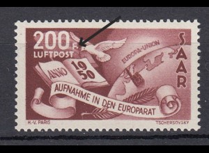 SAARLAND MiNr. 298 PF I (1950) postfrisch/** BPP-Fotoattest - € 600