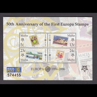 EUROPA CEPT Malta 2005 Block - 50 J. Europamarken postfr./** (MNH)
