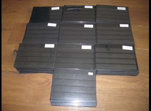 DIN A 5 Steckkarten schwarz m. Schutzhülle 4 Streifen - ca. 500 Stück gebraucht