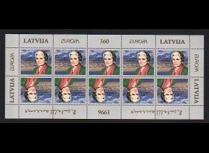EUROPA CEPT Lettland 1996 Kleinbogen/minisheet postfrisch/** (MNH) 