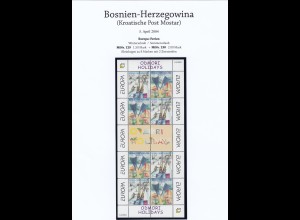 EUROPA CEPT BosnHerz (Kroatische Post Mostar) 2004 KB/minisheet pfr./** (MNH) 