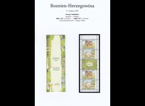 EUROPA CEPT Bosnien und Herzegowina 2007 Markenheftchen/booklet postfr./** (MNH)
