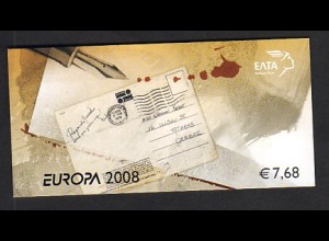 EUROPA CEPT Griechenland 2008 Markenheftchen booklet postfrisch/** (MNH)