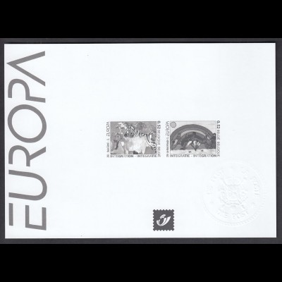 EUROPA CEPT Belgien 2006 Gedenkblatt Schwarzdruck - € 100