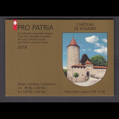 SCHWEIZ Markenheft Nr. 0-192 Pro Patria (2018) postfrisch/** 