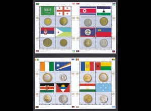 UNO GENF Flaggen und Münzen Kleinbögen 2012+2013 postfrisch/** (MNH) 