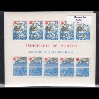 EUROPA CEPT Monaco Block 32 (1986) postfrisch/** (MNH) - 10 Stück - € 240
